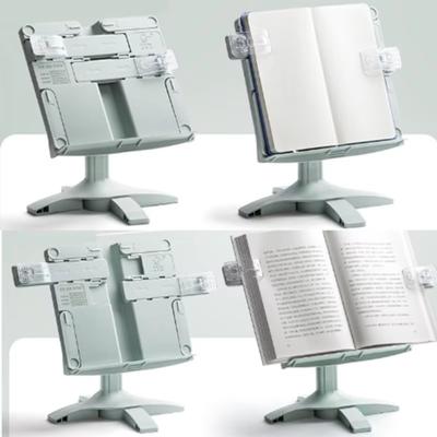 Soporte de Libro Plegable Elevable con Pinza Portabooks Estantería para Leer Oficina