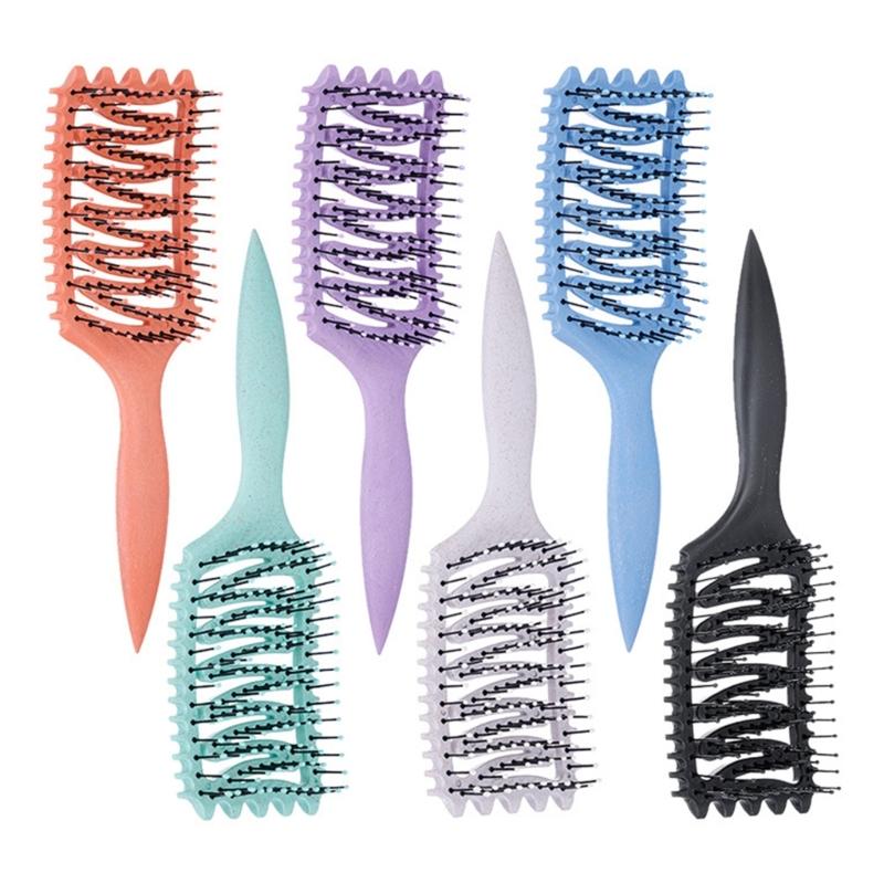 Curly Hair Brush Practical Hair Comb Hairdressing Brush Hollow Out Hair Brush Massage Comb Detangling Hair Brush