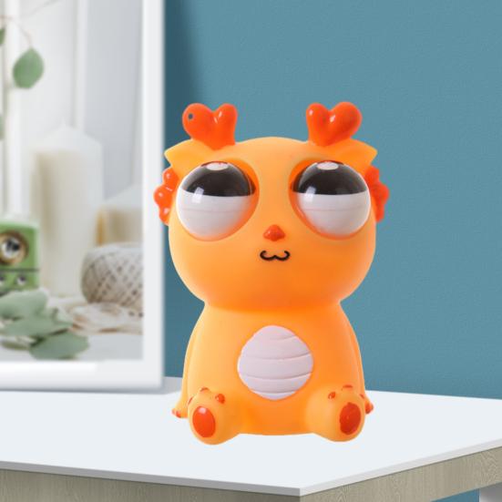 Cartoon Dragon Squeeze Doll Soft Pinch Toy Eye-popping Dragon Toy Funny Eyeball Burst Animal Doll Stress Relief Toy Sensory Therapy