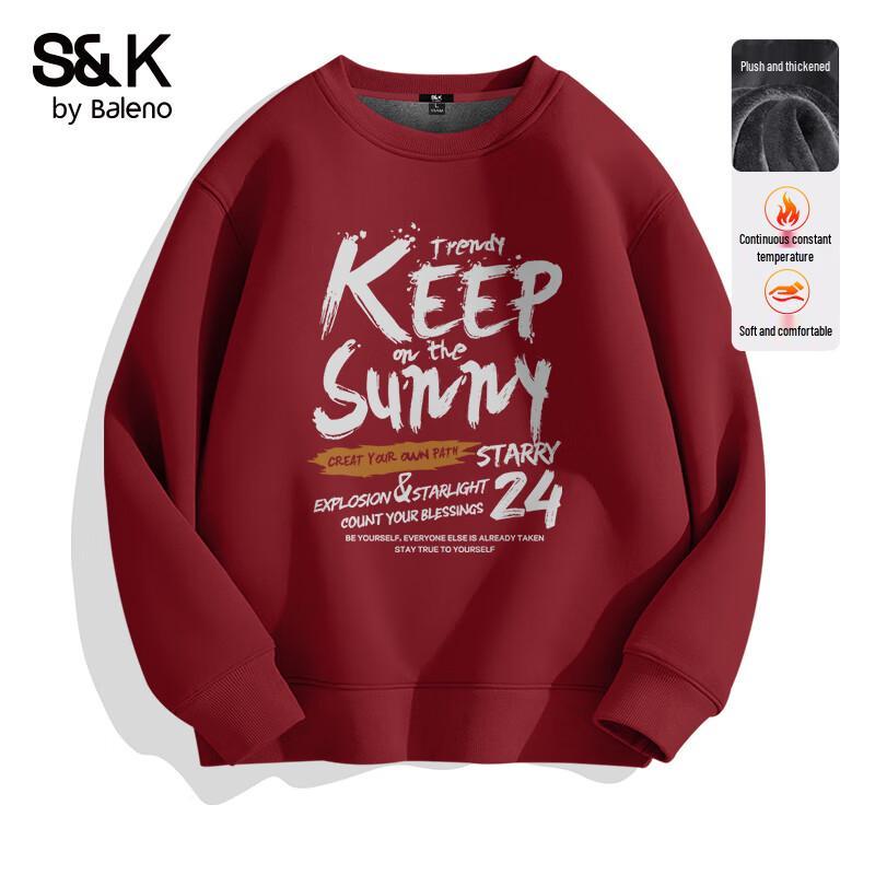 

Baleno Men s Heavyweight Fleece Lined Letter Print Sweatshirt XL