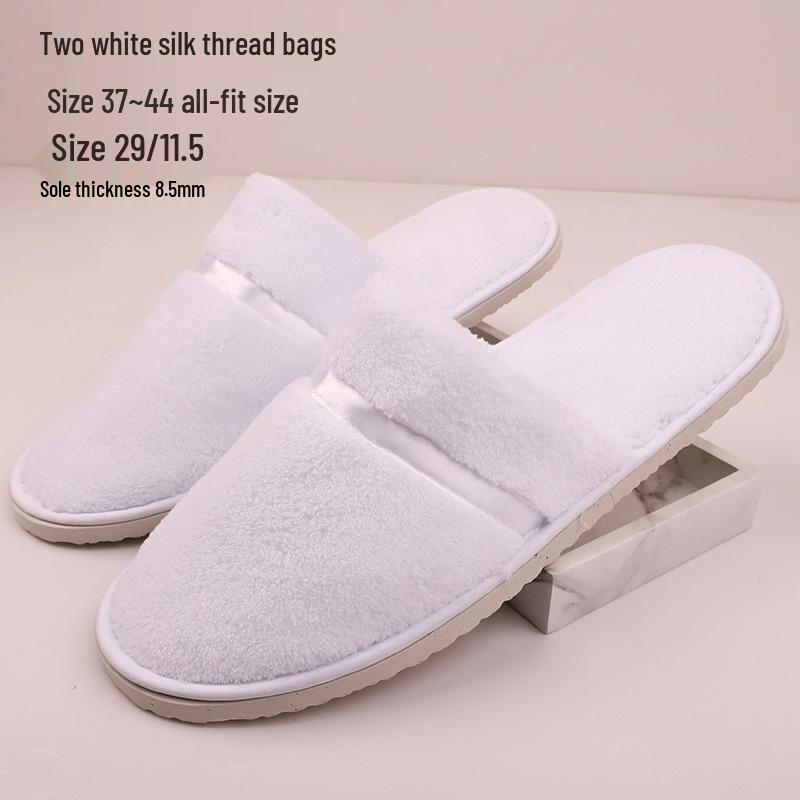 Portable Thick Cotton & Linen Disposable Slippers for Hotels, B&Bs, Guest Houses, and Travel