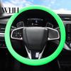 All-weather Car Steering Wheel Cover Silicone Solid Color Wear Resistant Decorative Auto Accessory Non-slip Design Simple Installation Universal