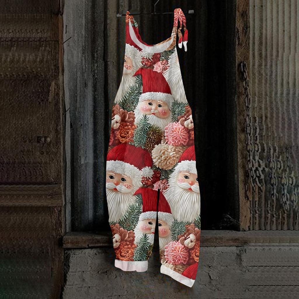 Women's Jumpsuit Halloween Print  Casual Loose Vintage Shoulder Strap Cotton Linen