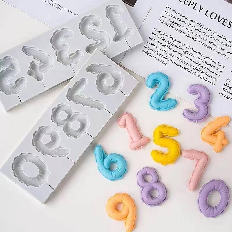 Zahlen Lutscher Silikonform DIY Fondant Kuchen Dekoration Werkzeuge Sugarcraft Schokolade Cupcake Backwerkzeug