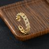 Luxury Zircon Twist Design Gold Silvery Colour Ring For Woman Korean Wedding Party Unusual Finger Rings Fashion Jewelry