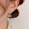 Elegant Butterfly Knot Earring Stylish Asymmetric Pearl Ear Piercing Ear Pendant Jewelry Ear Buckle Jewelry Accessories