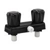 RV Shower Faucet Valve Diverter Shower Mixing Valve Control with 2 Knobs Wheel For RV Motor Home Black