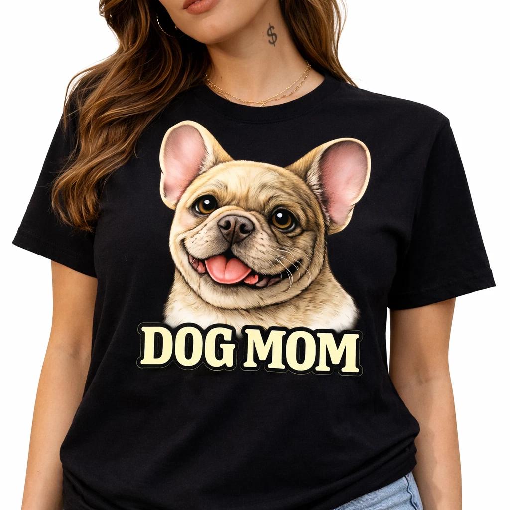 Dog Mom T-Shirt French Bulldog Women Streetwear Tee M