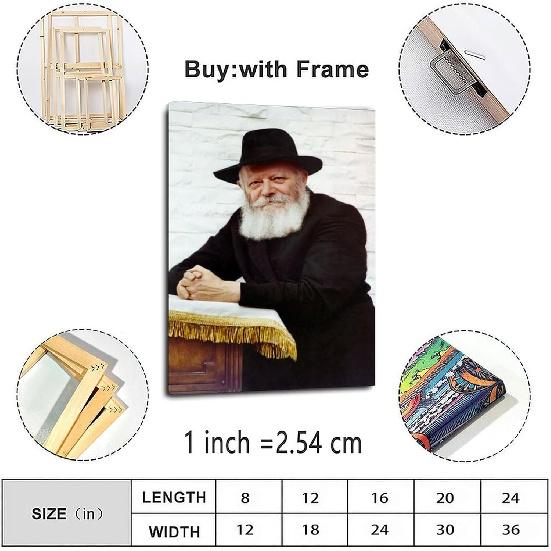 MUTCEF Lubavitcher Rebbe Portrait Art Posters (12) Canvas Painting Wall Art Poster for Bedroom Living Room Decor 08x12inch(20x30cm)
