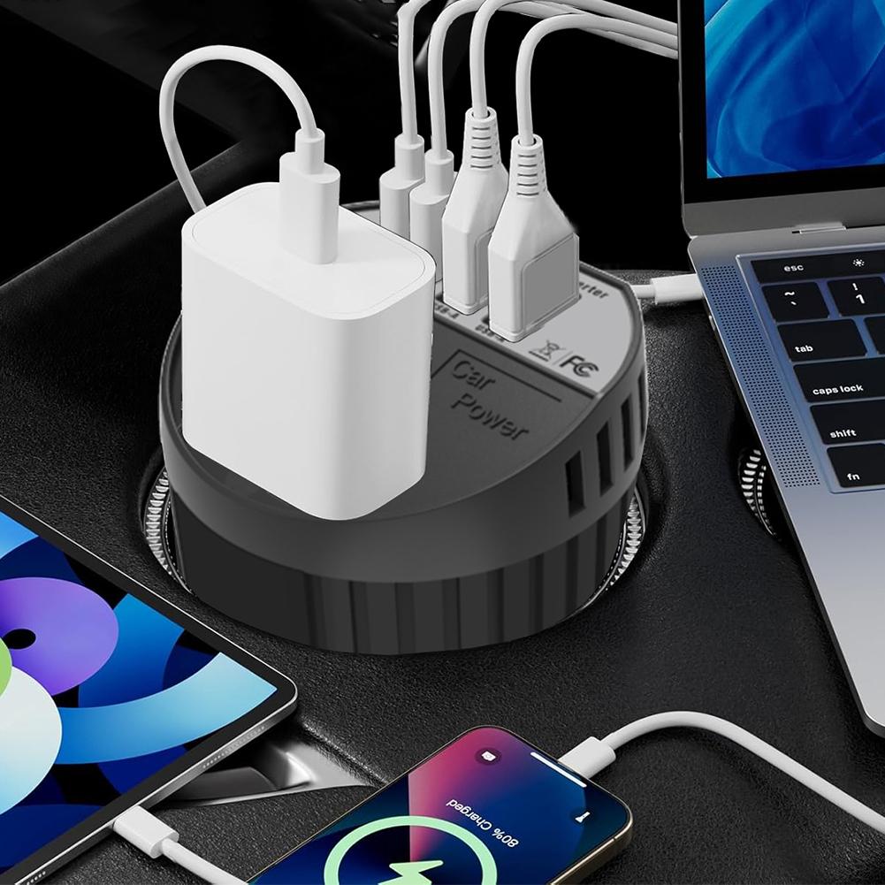 200W Car Inverter 12V DC To 110V/220V AC With USB Type-C Port Voltage Transformer Car Power Converter for Phone Laptop Tablet