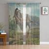 Dinosaur Virgin Forest Sheer Curtains For Living Room Bedroom Tulle Window Drapes For Kitchen Decoration