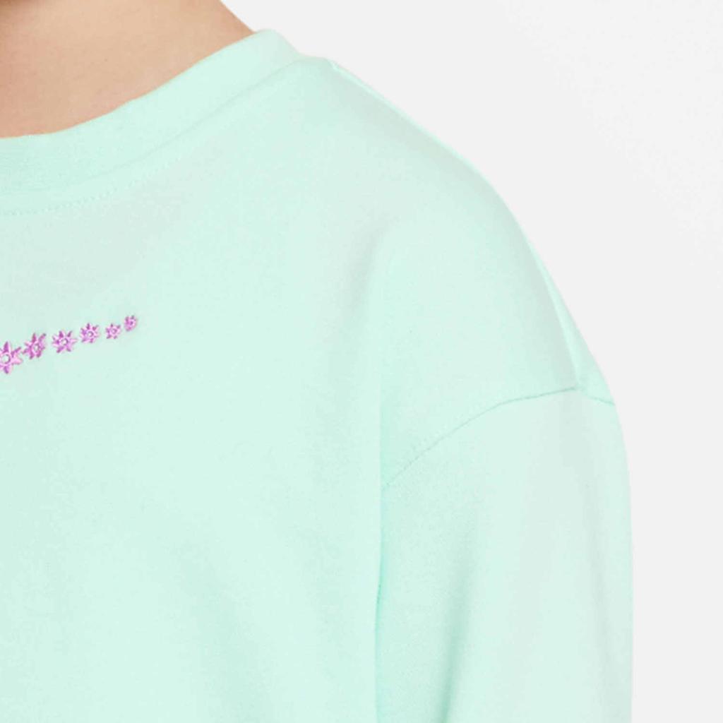Nike Sweatshirt Little Daisy Print Casual Pullover Long Sleeve Kids Tops Foam-Mint-Green DM8210-379