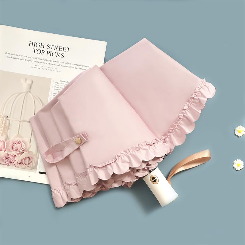 Portable  Fre Sle Five Umbrella Lace   Sunscreen Umbrella for Sunny And Rainy Days UV Protection Sunade