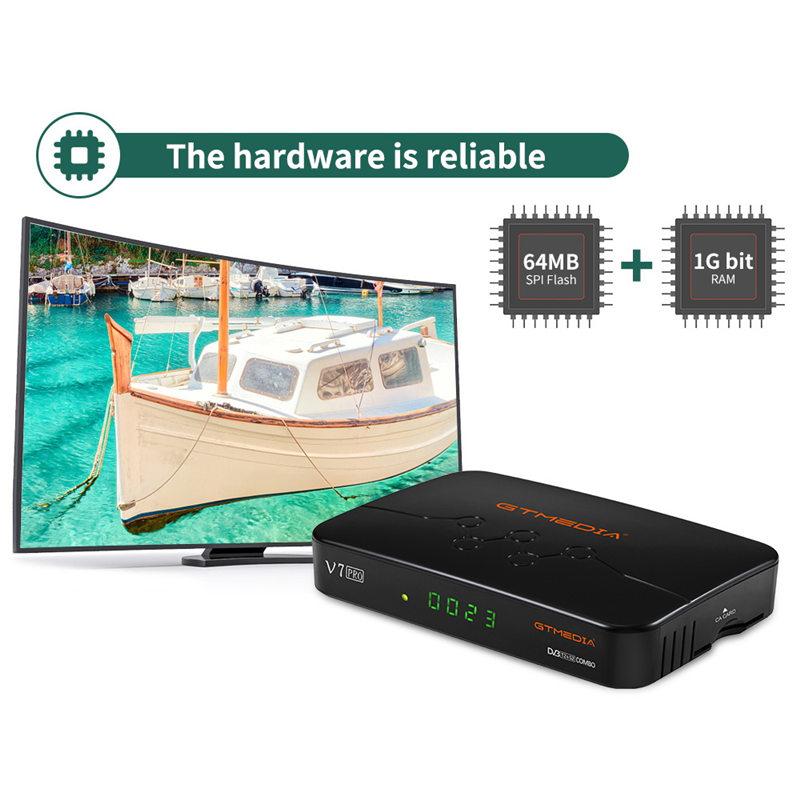 V7 PRO Satellite Receiver DVB-S/S2/S2X DVB-T/T2 Receiver Combo Full HD 1080p H.265 HEVC 10bit with Antenna WiFi USB/CA Card Slot