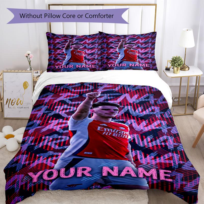 Arsenal Football Player Personalized Name Bed Linens Suitable for Living Rooms Wrinkle Resistant Custom Room Decor Birthday Christmas Gift Idea