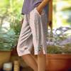 Lockere Kniebundshorts mit Blumenmuster und Seitentaschen für Damen Leichte lässige Sommerkleidung