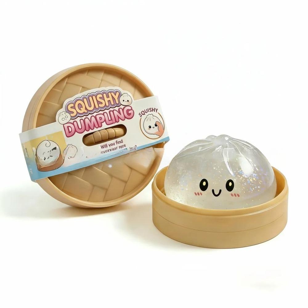 Giant Squishies Dumpling Bun Toy, Slow Rising Glitter Dumpling Stress Ball, Stress Relief Fidget Toy for Home Office Travel Toys