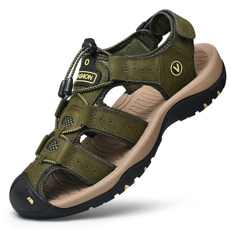 Fashion 2024 Genuine Leather Men Shoes Summer New Large Size Men's Sandals Men Sandals Fashion Sandals Slippers Big Size 38-47
