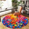 1pc Floral Abstract Pattern Office Round Rugs, Under Chair Round Rugs for Living Room, Bedroom, Bathroom Decoration Carpet 091827