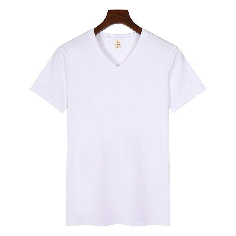 Customized V-Neck T-Shirt for Class Uniforms, Culture Promotions, DIY Logo Printing, Short Sleeve Workwear, Classmate Reunions.