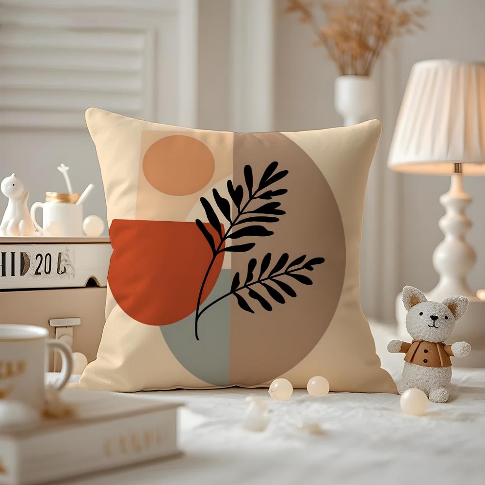 Trend Rustic Geometric Floral Cushion Cover Anti-dustmite Pillowcase Invisible Zipper Silky Short Plush Sofa Cushion Cover