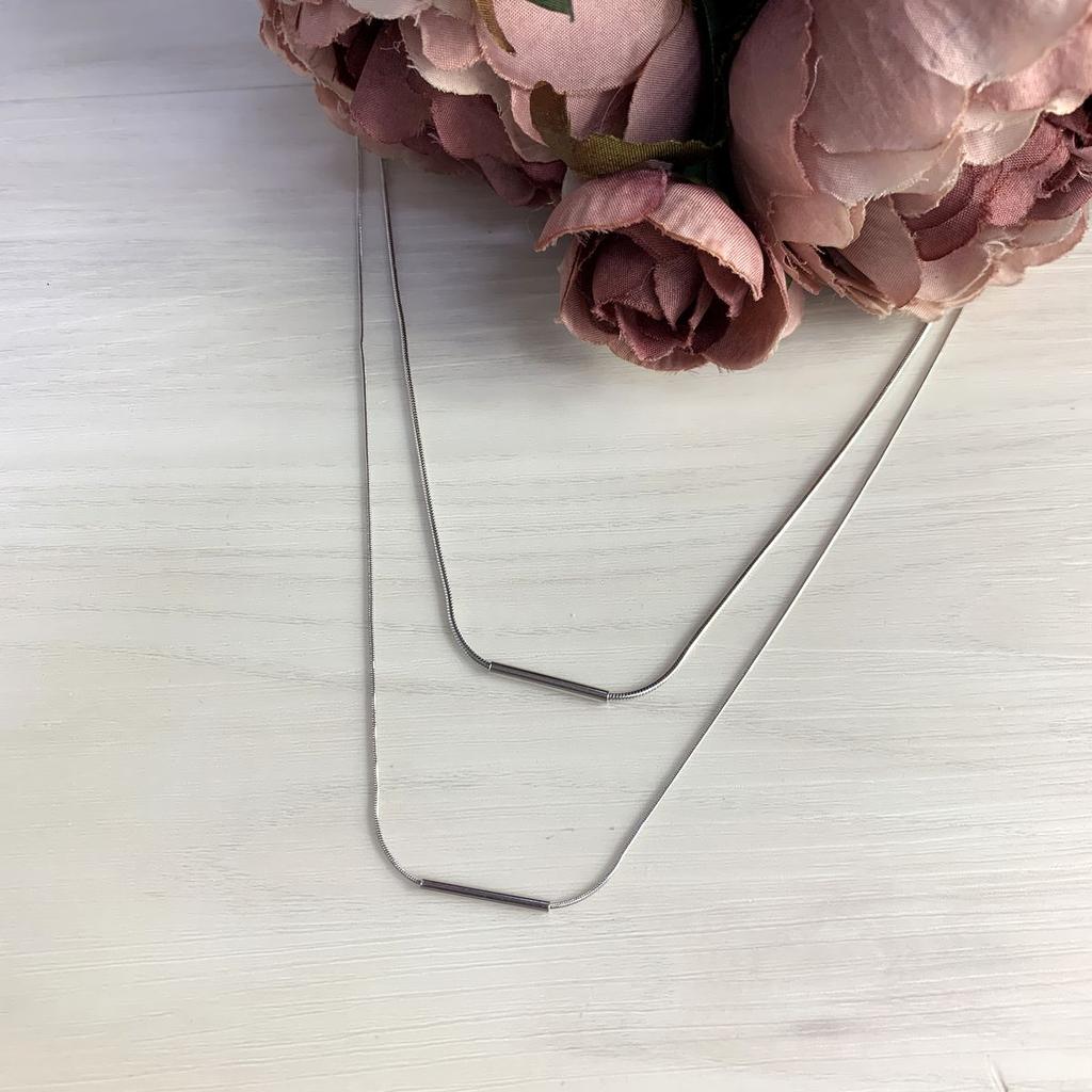 Серебряное колье без камней (2005667)