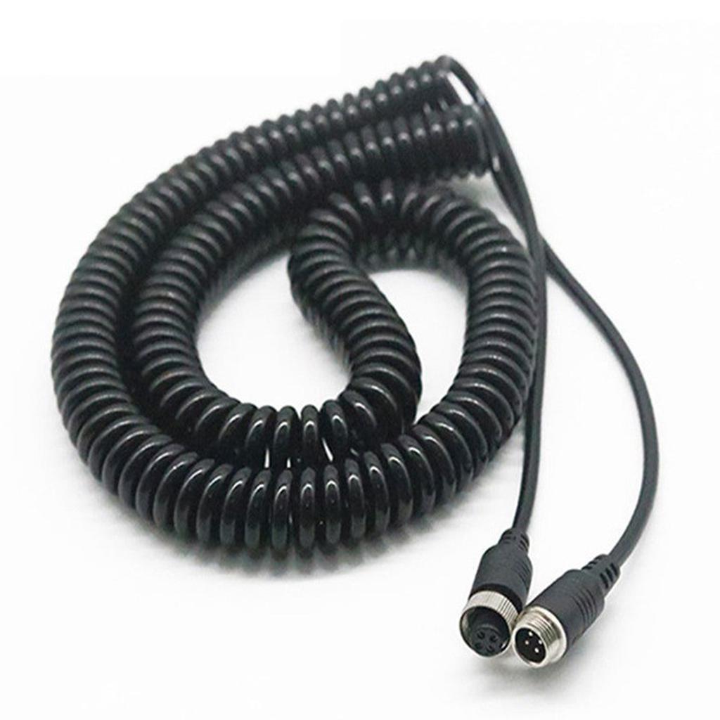 8M Car Video Aviation Spring Line 4-Pin Extension Cable for Rear View Camera Truck Trailer