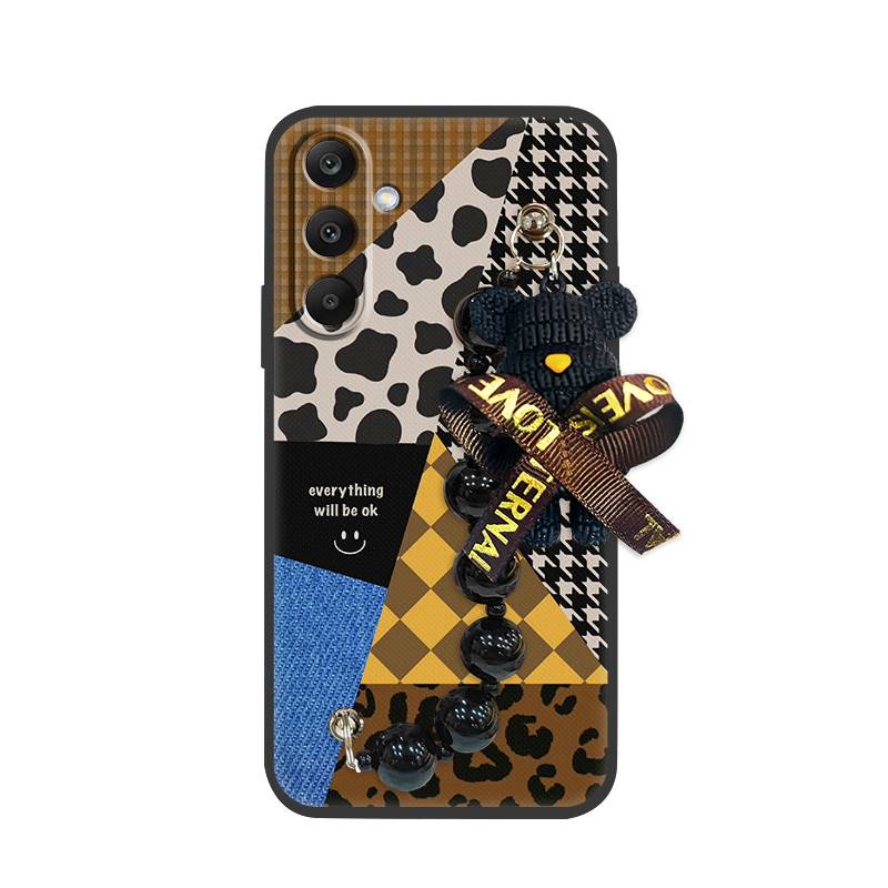 Cartoon Skin-friendly Feel Phone Case For Samsung Galaxy M56 5G/SM-M566B Cute Silicone Back Cover Black Pearl Pendant