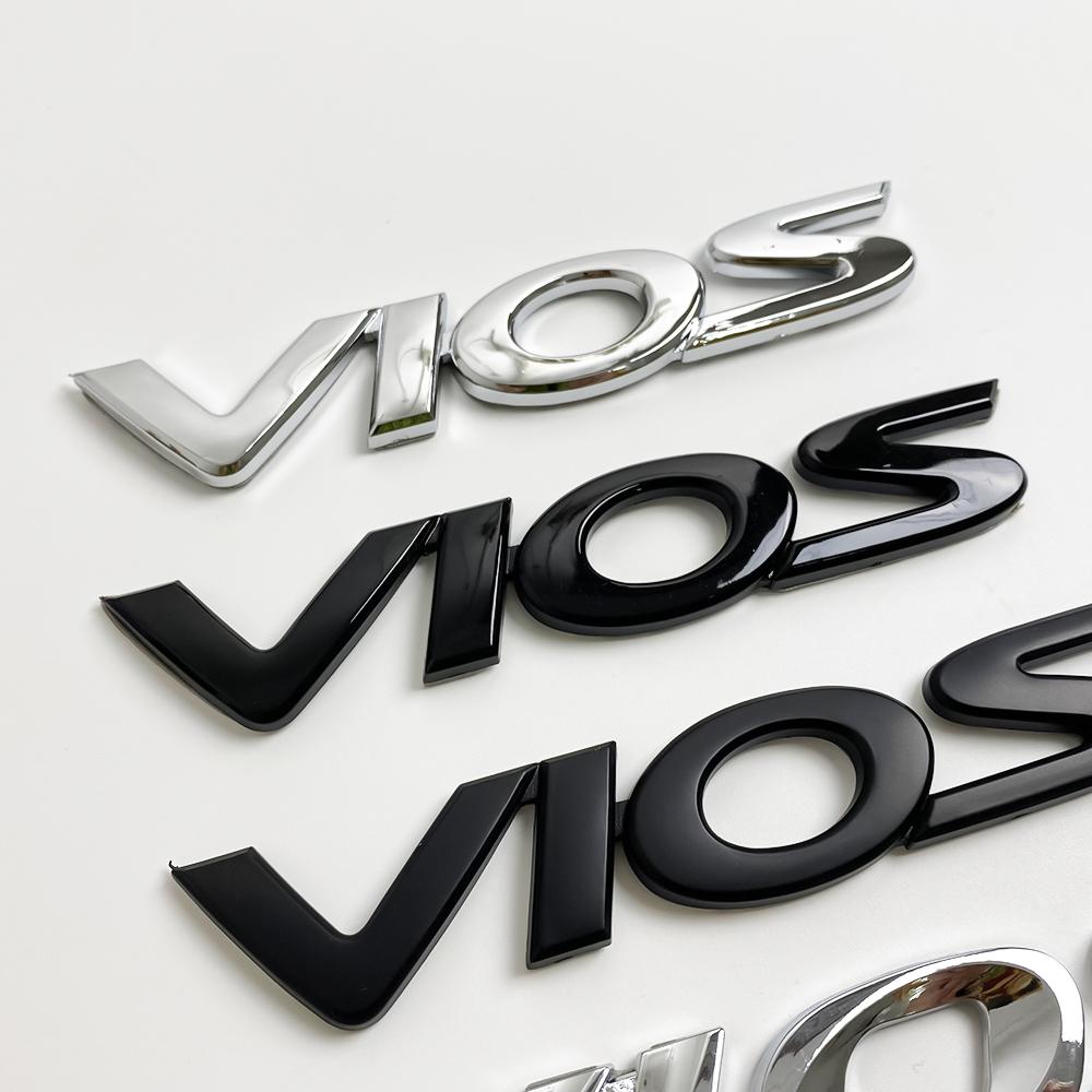 3D Chrome Toyota Vios Letter Emblem Badge Sticker for Toyota Vios XP150 XP40 XP90 Rear Trunk Decor Replacement