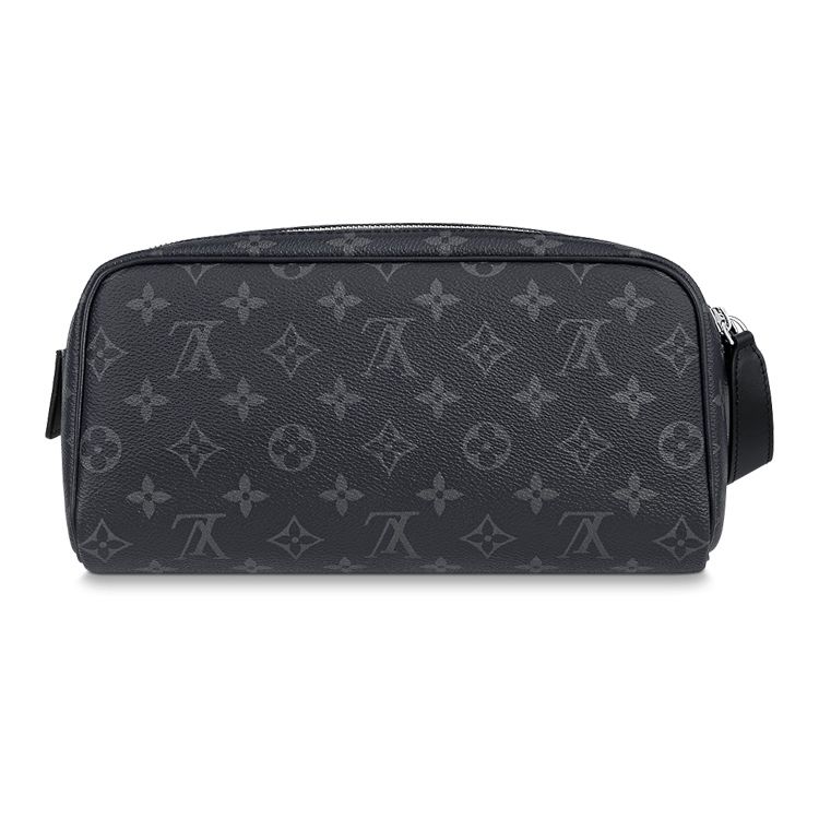Louis Vuitton Dopp Kit Monogram Coated Canvas And Washable Fabric Toiletry Bag Men Toiletry Bag Black M46354