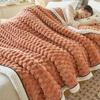 Nordic Double-Layer Thick Coral Fleece Blanket Keep Warm and Super Soft Sofa Nap Cover Queen King Quilt with Velvet for Winter