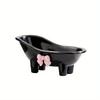 1pc Adorable bow-tie soap box, creative bathtub-shaped soap holder.