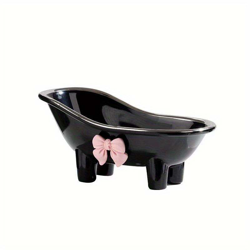1pc Adorable bow-tie soap box, creative bathtub-shaped soap holder.