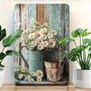 Vintage Daisy Bouquet Metal Tin Sign, Rustic Farmhouse Wall Decor for Home & Kitchen