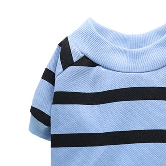 Pet Vest Stripe Pattern Dress-Up Breathable Pullover Type Comfy Dog Clothes for Home Wear