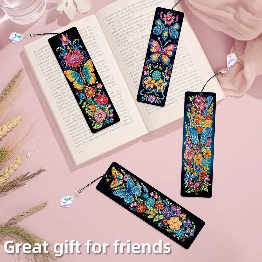 8Pcs Colored Patterns DIY Diamond Art Bookmark Diamond Painting Art Bookmarks for DIY Making Beginners Adult Art Craft Supplies