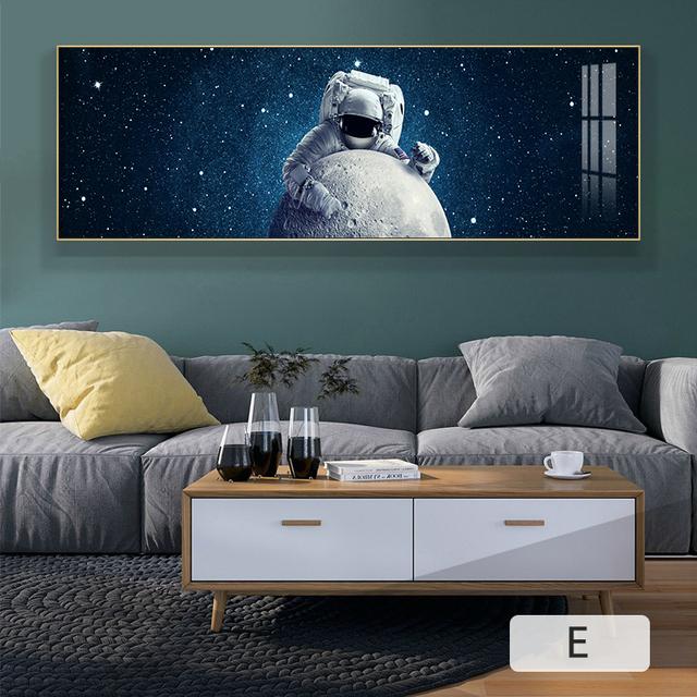 Solar System Canvas Painting Wall Art Planet Paintings Space Astronaut Posters Prints for Living Room Decor Bedside Art Cuadros