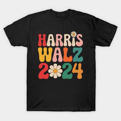 Heren Zwart Print T-shirt Super Groot T-shirt harris-walz No-Cut Transferpapier Print Katoenen T-shirt