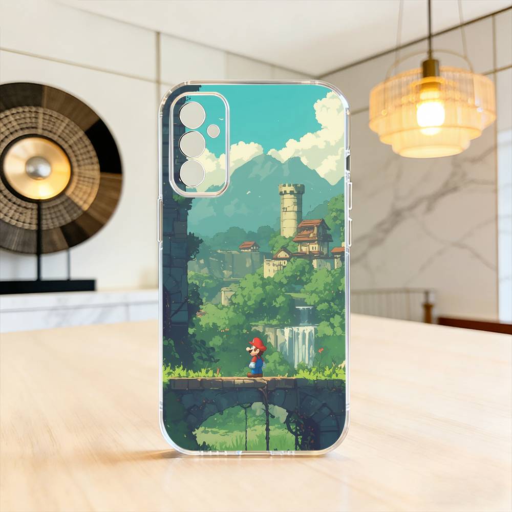 

cartoon Super M-MarioS Bros Phone Case For SamsungA10,12,20,21S,30,31,40,50,51,52,70,71 Transparent Cover Samsung a40
