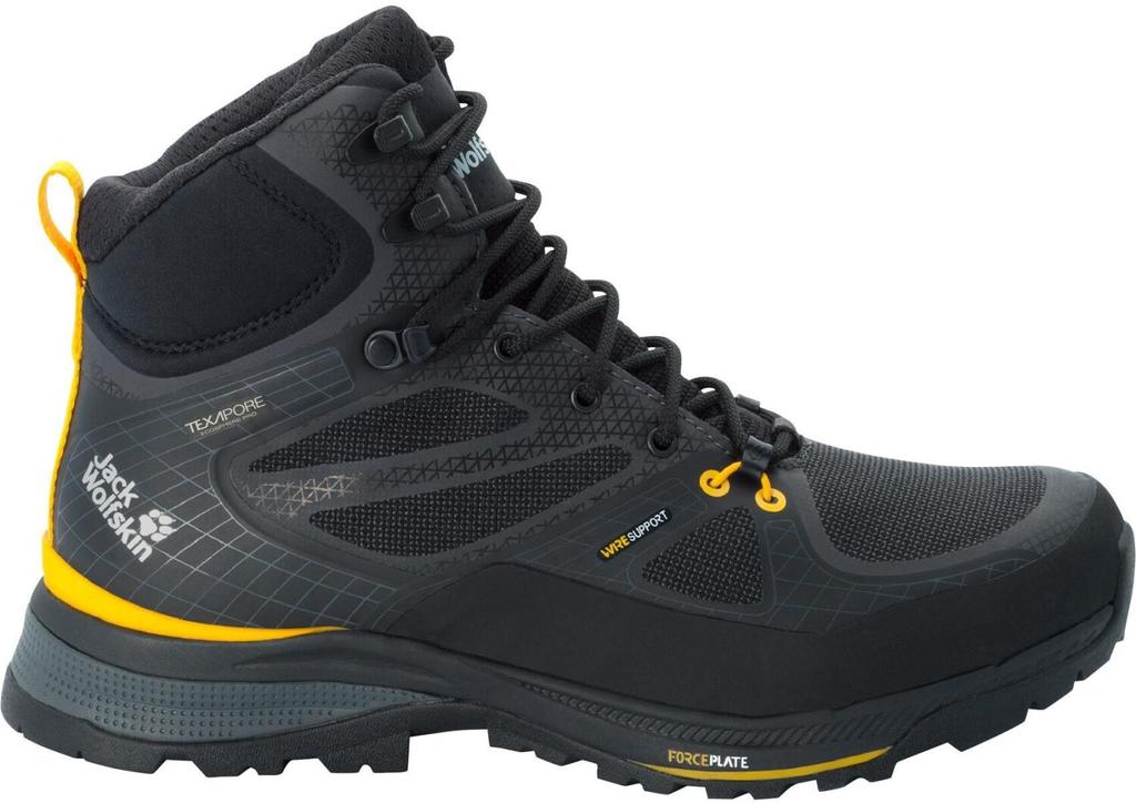 Обувь для треккинга Jack Wolfskin Force Trekker Texapore Mid (4048602) black/burly yellow XT
