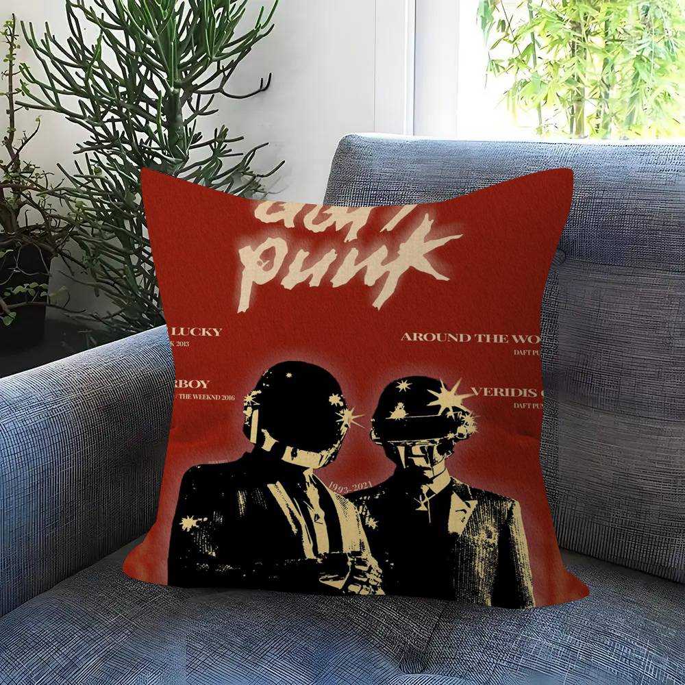 Band ddDaft Cool Logo Punk Pillow Gift Home Office Decoration Bedroom Sofa Car Cushion Cover Case 45x45
