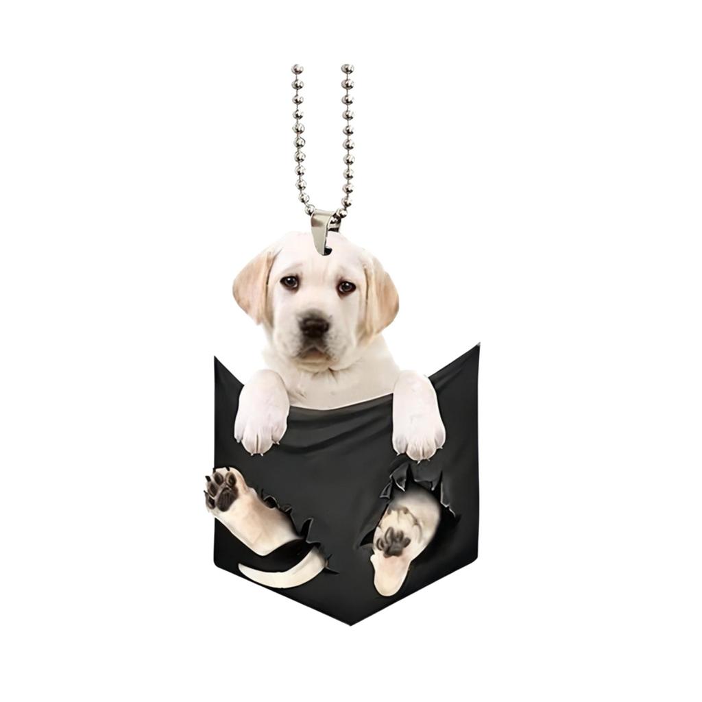 Creative Cute Cloth Bag Puppy Car Rearview Mirror Pendant Backpack Keychain Accessories Home Decorations