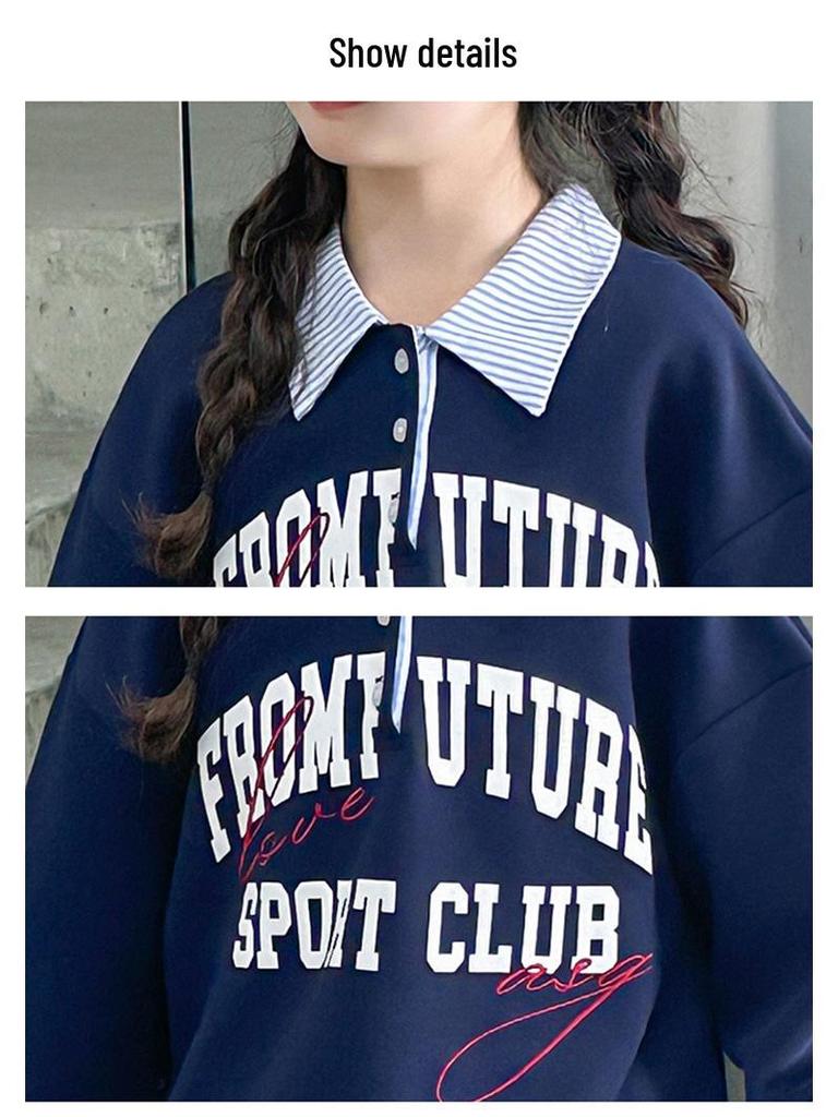 2025 Autumn Korean Style Outfit: Girls' Fashion Sweatshirt & Street Style Midi Skirt Set