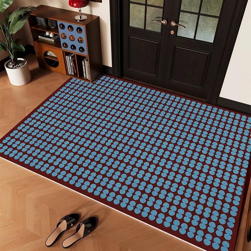 American Mat Retro Geometric Wire Loop Entrance Door Mat Dust Removal Foot Pad Dirt Resistant Living Room Entrance Carpet
