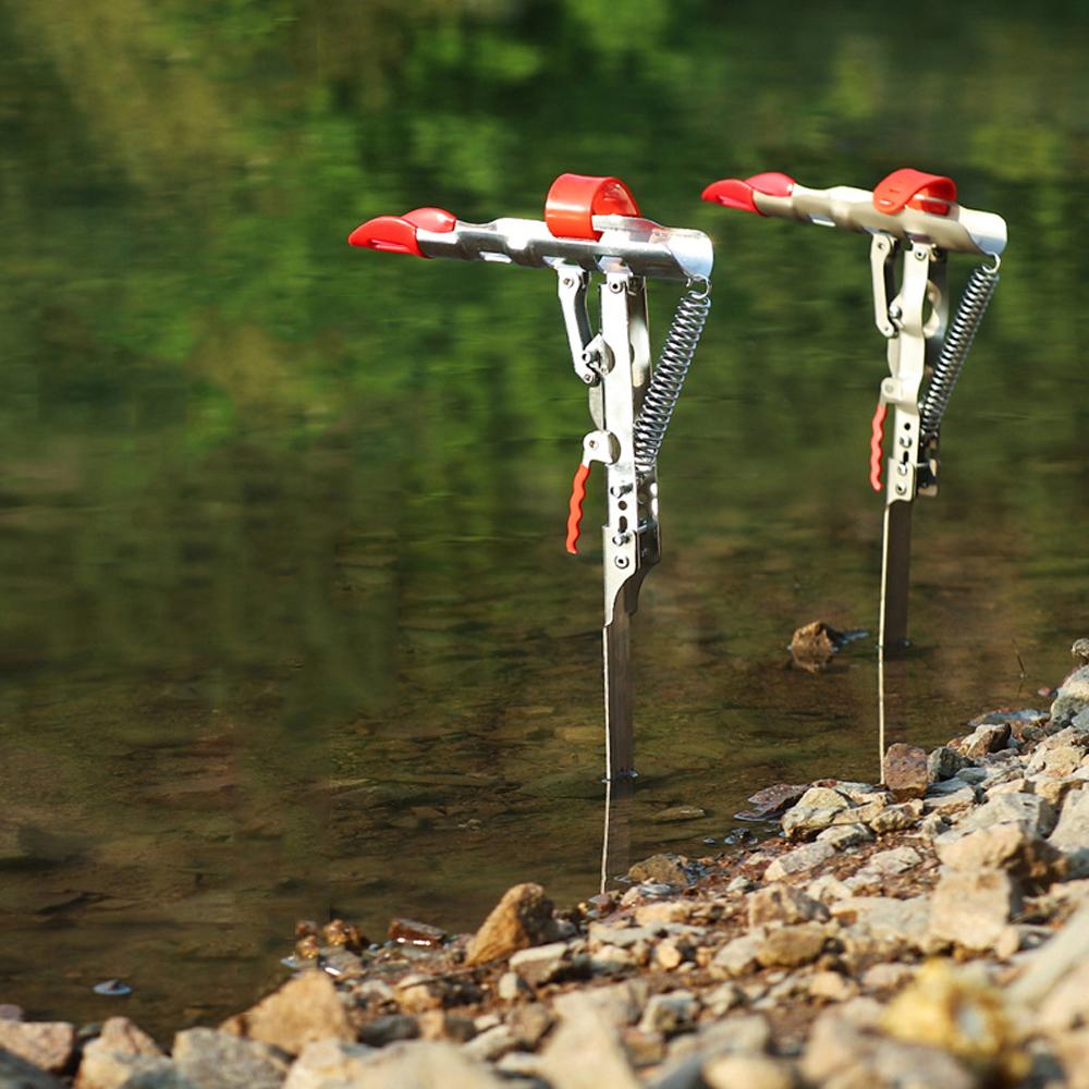 1Pcs Automatic Double Single Spring Angle Fishing Pole Holder Foldable Anti-Rust Steel Sea Rod Bracket Fishing Tackle Dropship