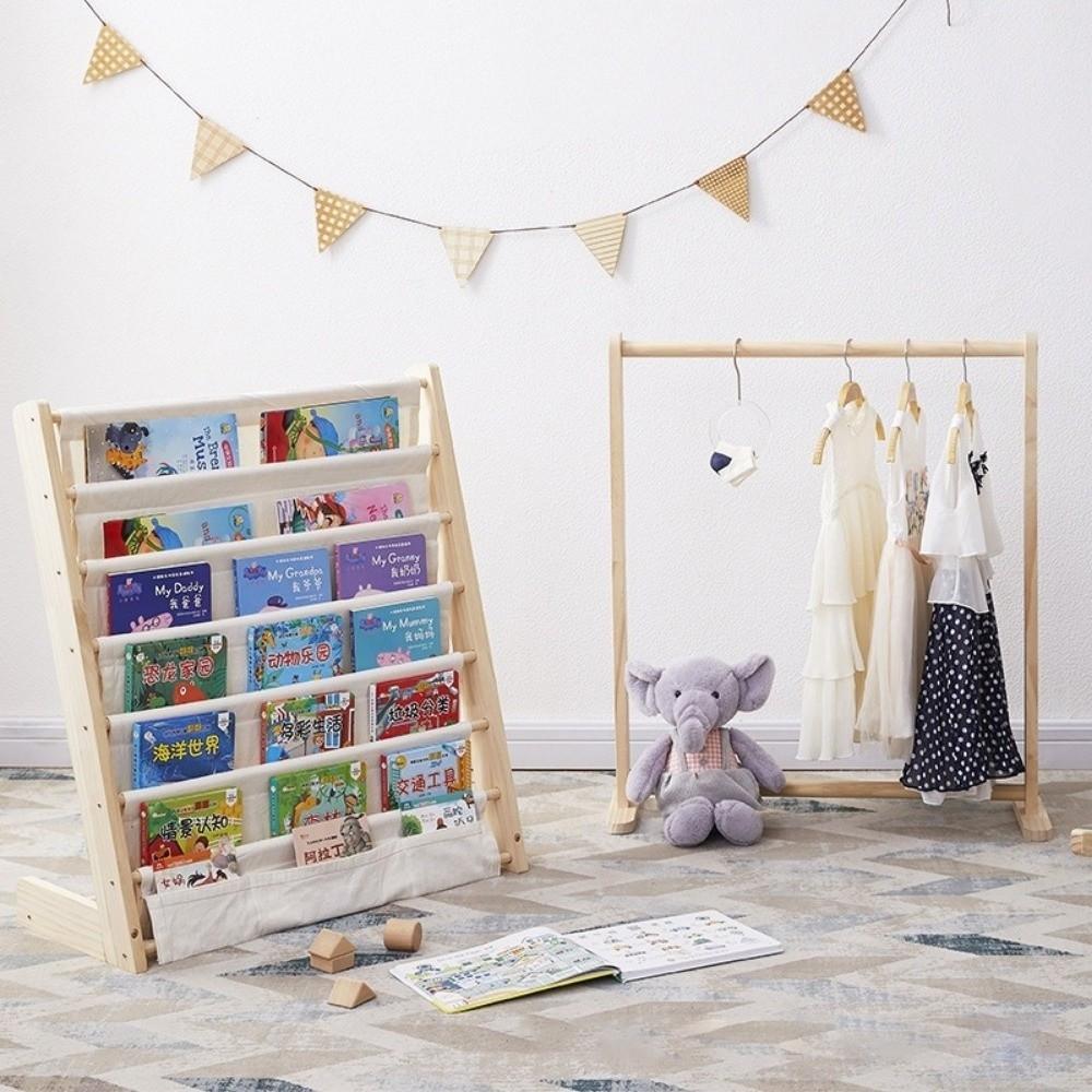 Multi-Layer Children Bookshelf Solid Wood Book Case Household Book Storage Rack  For Kids Storage