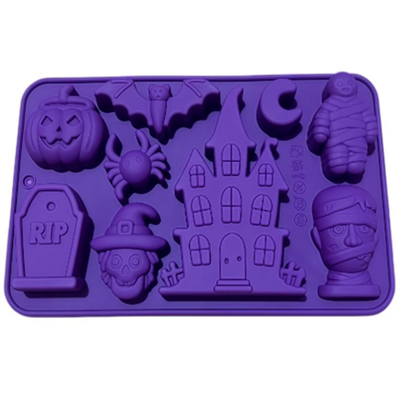 1Pc Silicone Halloween Candy Mold With Witch Theme Chocolate Mold For Making Candies Cake Decoration Baking Desserts Candles