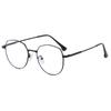 Square round frame anti-blue light glasses metal frame fashionable personalized glasses frame casual plain myopia ultra-light glasses