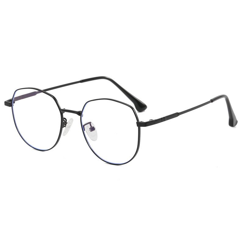 Square round frame anti-blue light glasses metal frame fashionable personalized glasses frame casual plain myopia ultra-light glasses