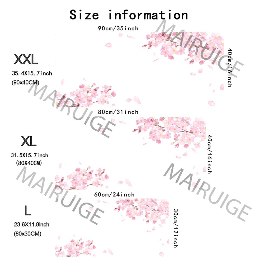 Pink Sakura Girly Mouse Pad Large Computer Office Game Table Mat XXL Rubber Anti-slip Stitched Edge Keyboard Mats Long Desk Pads